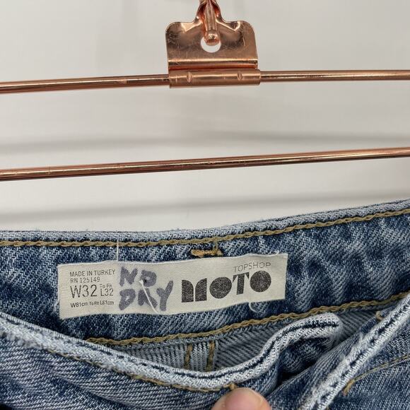 Topshop Moto Light Wash Straight Leg Jeans W32 L32 - Picture 3 of 6